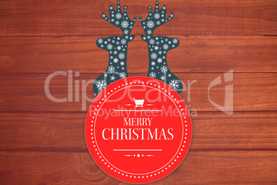 Composite image of banner and logo saying merry christmas