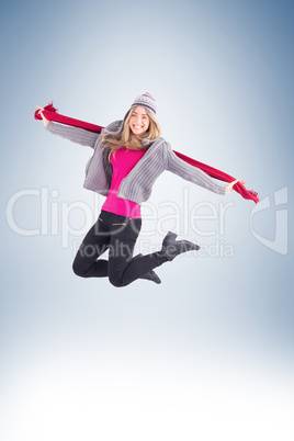 Pretty blonde posing in winter clothes