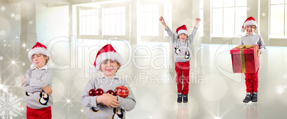 Composite image of different festive boys