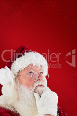 Composite image of santa is thinking about something