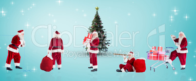 Composite image of different santas