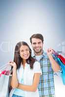 Happy couple with shopping bags