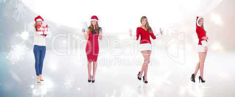 Composite image of different festive blondes