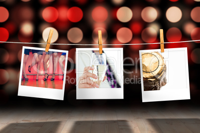 Composite image of businesswoman holding a glass