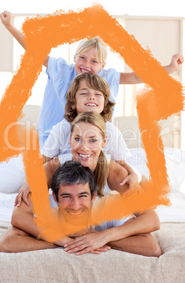 Composite image of loving family having fun