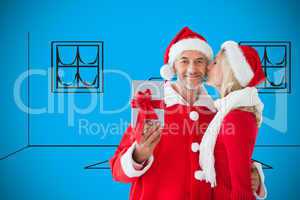 Composite image of festive couple