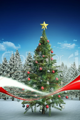 Composite image of christmas tree