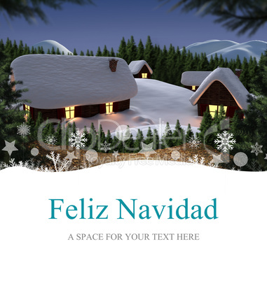 Composite image of feliz navidad