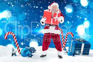 Composite image of santa carries a few presents