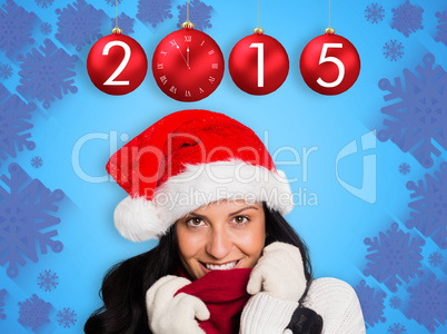 Composite image of woman smiling at the camera