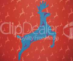 Composite image of reindeer running