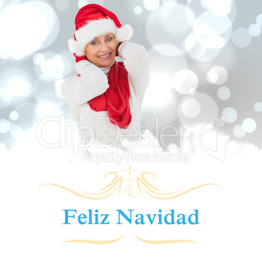 Composite image of festive woman