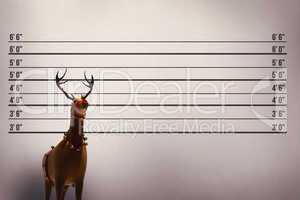 Composite image of digital santas reindeer with bells