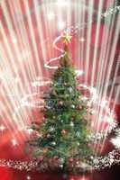 Composite image of christmas tree