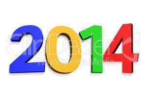 2014 in colourful letters