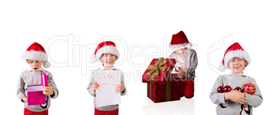 Composite image of different festive boys