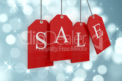 Composite image of red sale tags