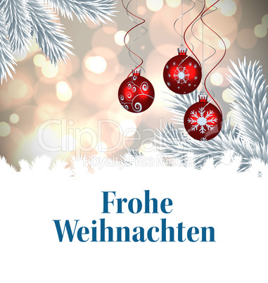 Composite image of christmas greeting in german