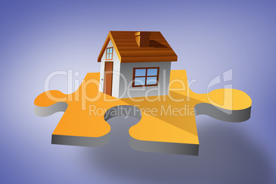 Composite image of house on jigsaw piece