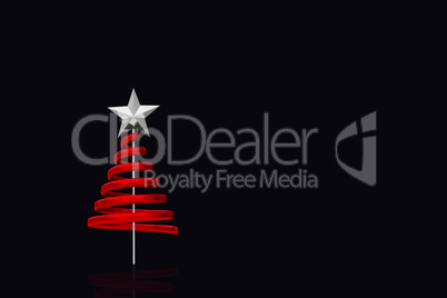 Composite image of red christmas tree spiral design