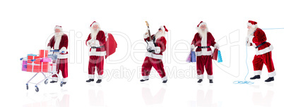 Composite image of different santas