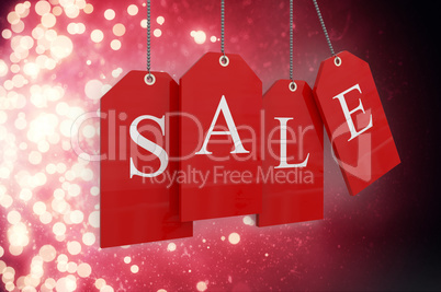 Composite image of red sale tags