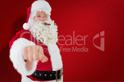 Composite image of portrait of santa with cigar