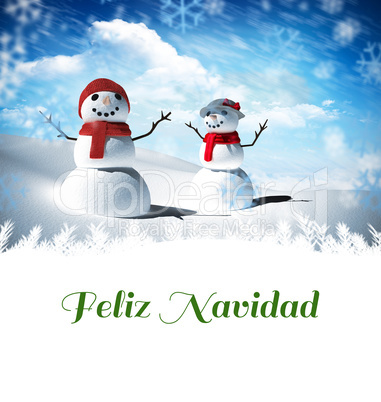 Composite image of feliz navidad