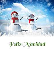 Composite image of feliz navidad