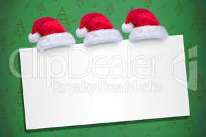 Composite image of santa hat on poster