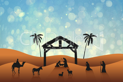 Composite image of nativity scene