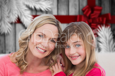 Composite image of mother and daughter