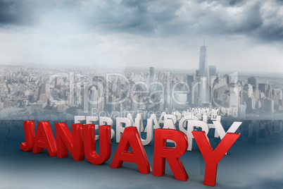 Composite image of list of months