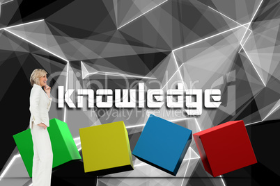 Knowledge against abstract glowing black background