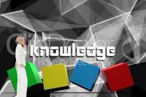 Knowledge against abstract glowing black background