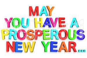 New year greeting in colourful letters