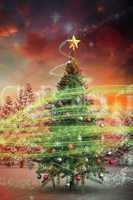 Composite image of christmas tree