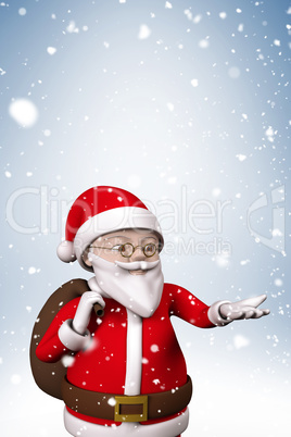 Composite image of cartoon santa