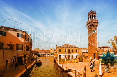 Venice, Italy. Tourists enjoying city landmarks and canals