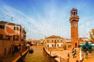 Venice, Italy. Tourists enjoying city landmarks and canals