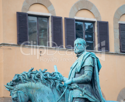 Equestrian statue of Cosimo I de' Medici on the Piazza della Sig