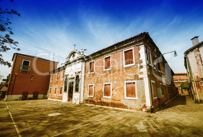 Ancient buildings and square of Venice, Italy