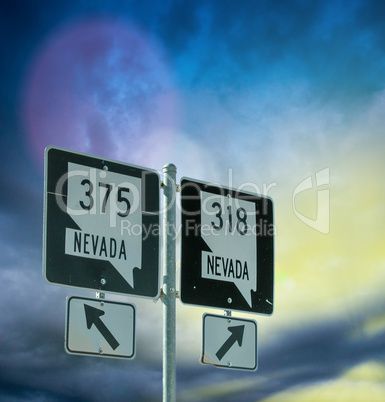 Interstates signs in Nevada, USA