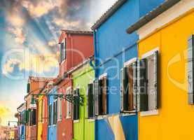 Colourful homes of Burano, Venice - Italy