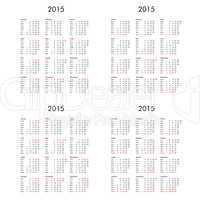 Multilingual 2015 calendar UK DE FR IT