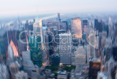 Motion blurred picture of Midtown Manhattan from high vantage po