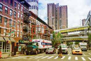 NEW YORK CITY - JUNE 12, 2013: Manhattan city traffic on a cloud