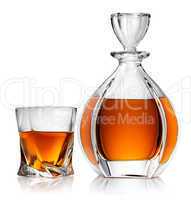 Carafe and glass of whiskey