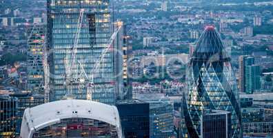 City business center skyscrapers London