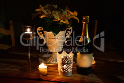 Sekt Silvester candle light